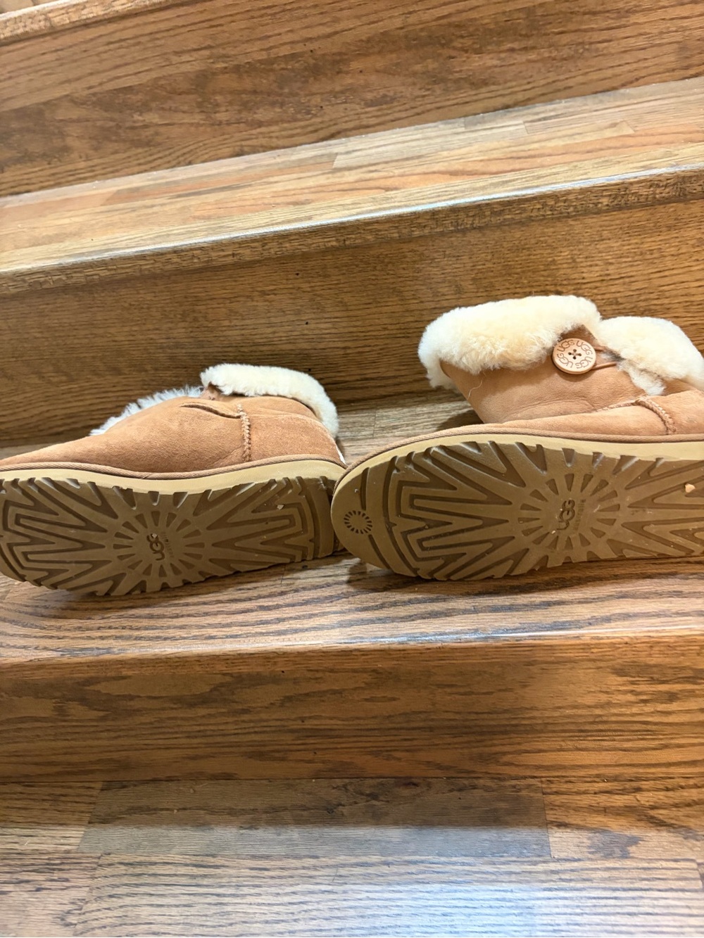 UGG Chestnut Suede Fold-Down Boot with Cream Shearling